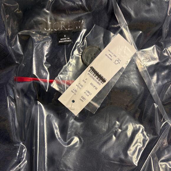 J Crew Alexandra Blazer 6 Navy Blue NWT Jacket Stretch Linen Prep CI487 J.Crew - Picture 6 of 7
